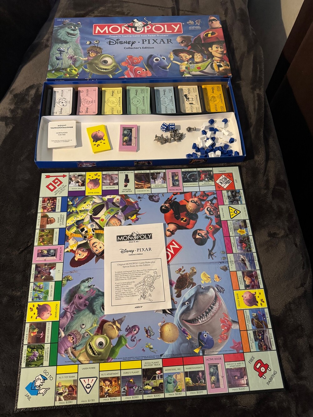 Monopoly Disney Pixar Collector's Edition Board Game Complete Set